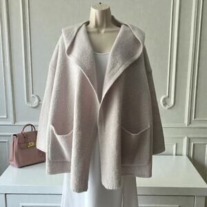 Naked Cashmere Daisie Bouclé Hooded Open Cardigan One Size (XS-L), Sheepskin